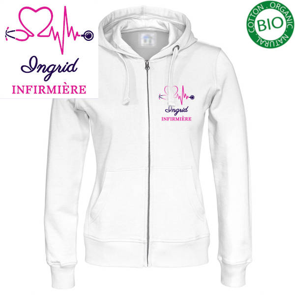 Veste capuche femme MOTIF INFIRMI RE