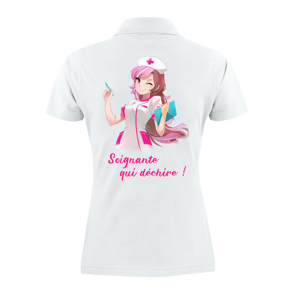Polo Manga imprimé - femme