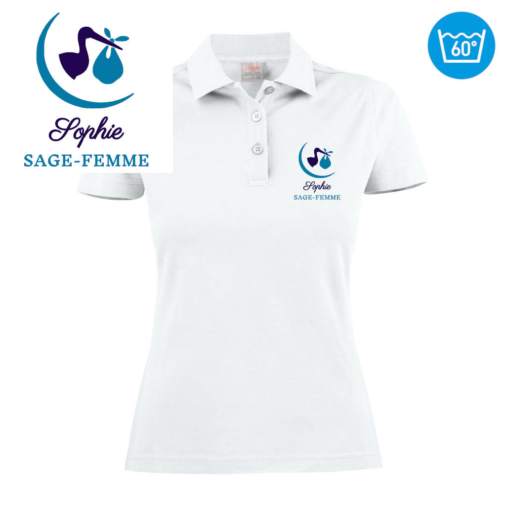 Polo femme imprimé - MOTIF CIGOGNE