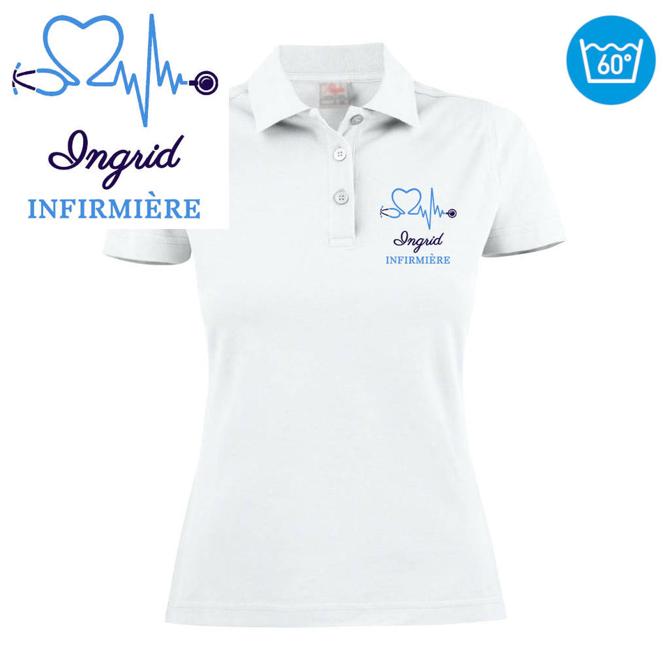 Polo femme imprimé - MOTIF INFIRMIÈRE / SOIGNANTE