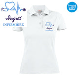 Polo femme brodé - MOTIF INFIRMIÈRE / SOIGNANTE