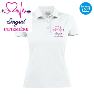 Polo femme imprimé - MOTIF INFIRMIÈRE / SOIGNANTE