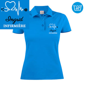Polo femme brodé - MOTIF INFIRMIÈRE / SOIGNANTE
