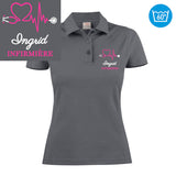 Polo femme brodé - MOTIF INFIRMIÈRE / SOIGNANTE