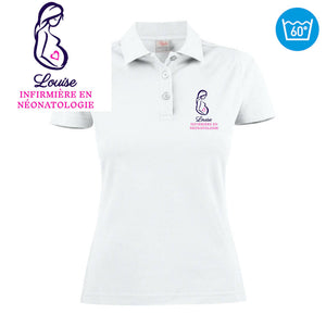 Polo femme brodé - MOTIF FEMME ENCEINTE