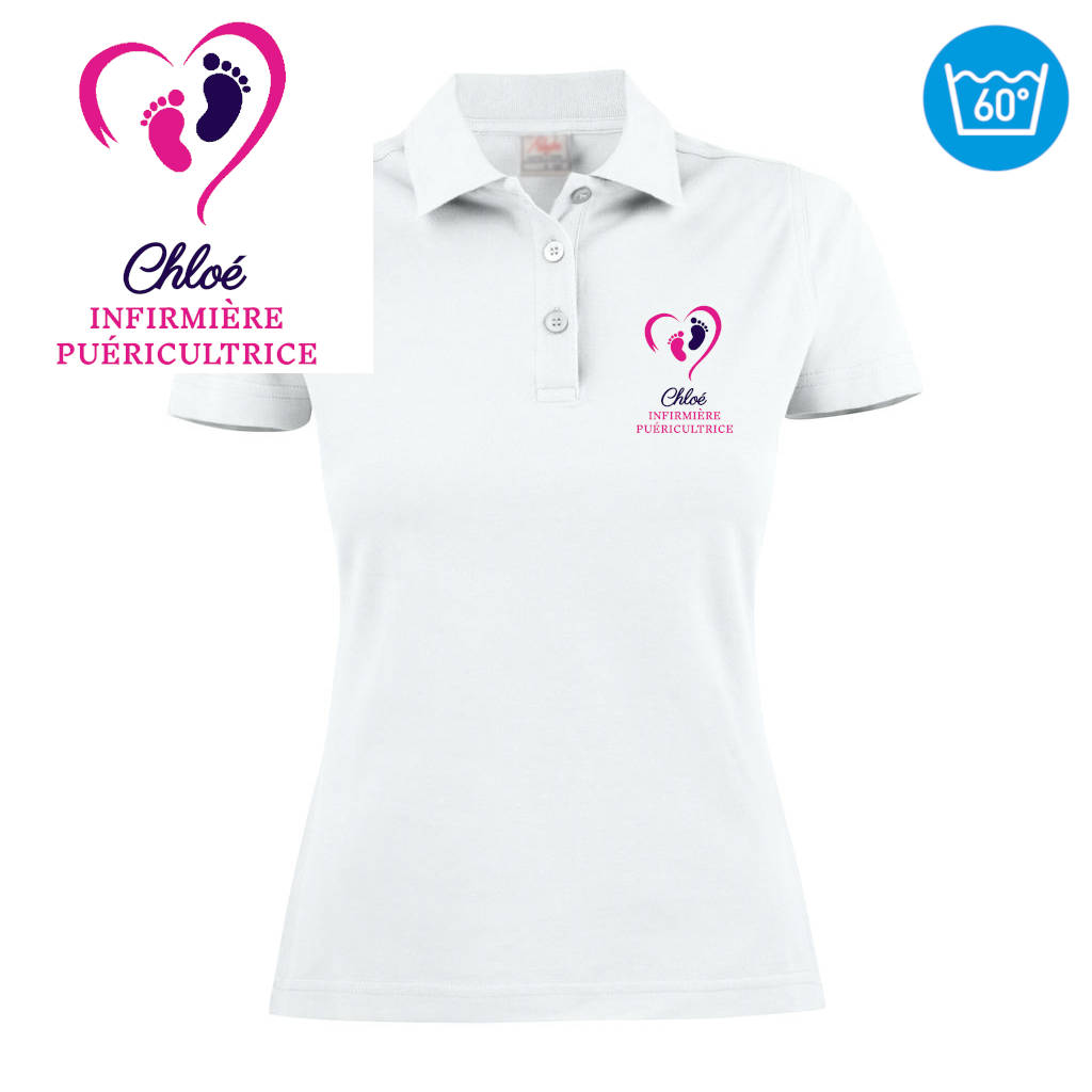 Polo femme brodé - MOTIF PUÉRICULTURE