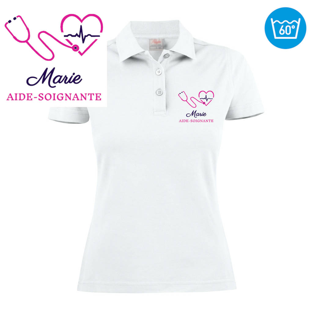 Polo femme brodé - MOTIF INFIRMIÈRE / SOIGNANTE