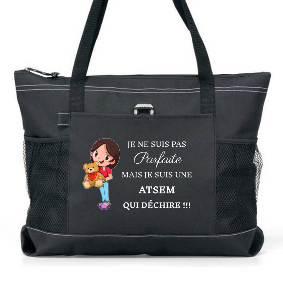 Sac personnalisé ATSEM QUI DÉCHIRE sans prénom