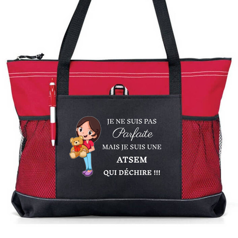 Sac personnalisé ATSEM QUI DÉCHIRE sans prénom