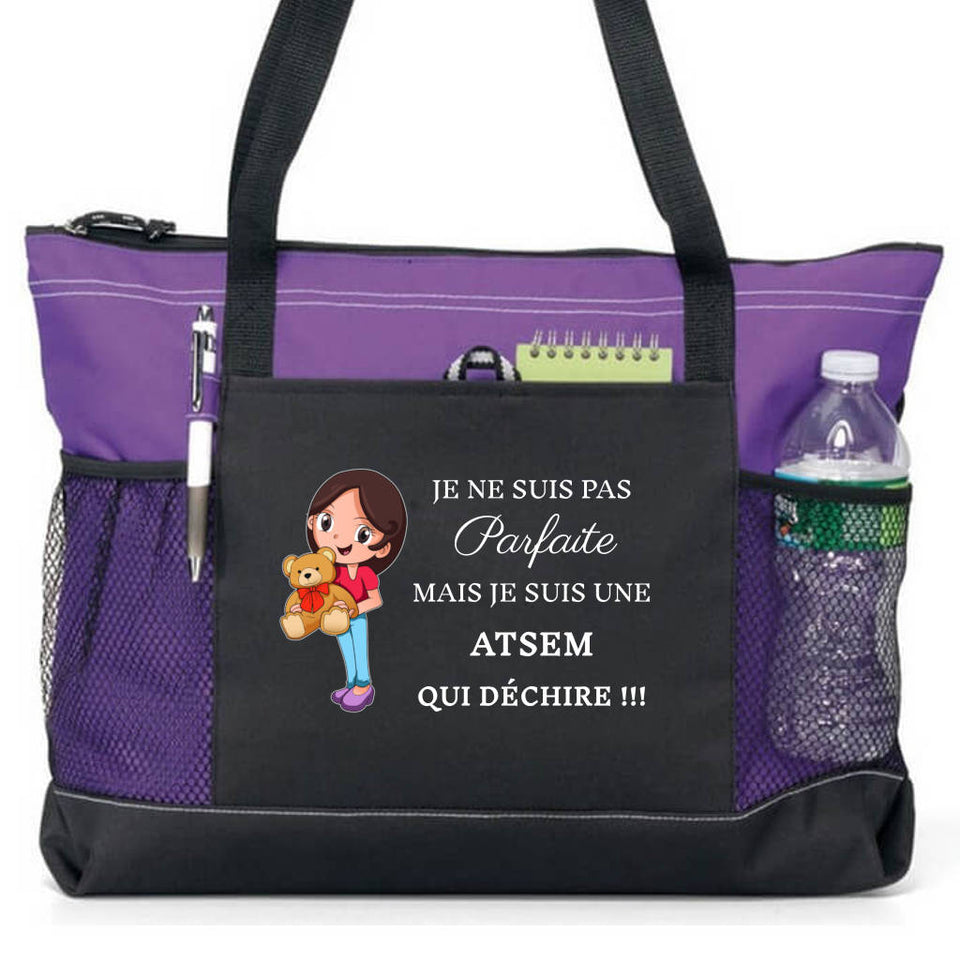 Sac personnalisé ATSEM QUI DÉCHIRE sans prénom