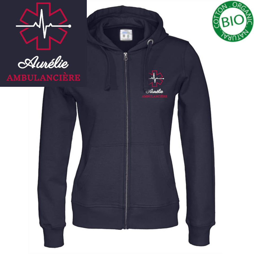 Veste a capuche femme MOTIF AMBULANCE Le Kdo Cool