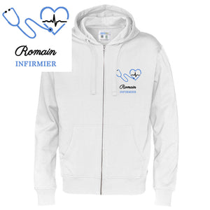Veste à capuche homme - MOTIF INFIRMIER / SOIGNANT