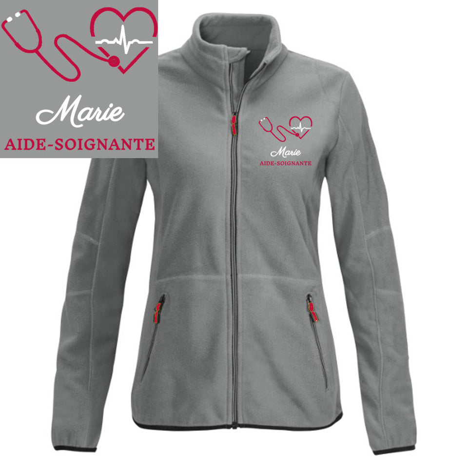 Veste polaire passe couloir personnalis e MOTIF INFIRMI RE