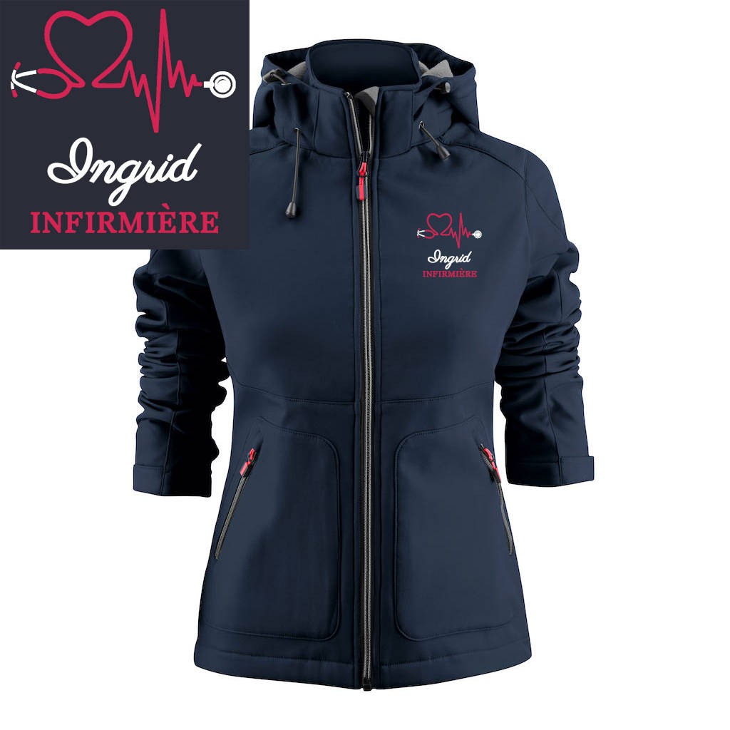 Veste Softshell Femme - MOTIF INFIRMIÈRE