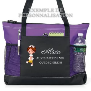 Sac Soignante qui déchire avec prénom Violet