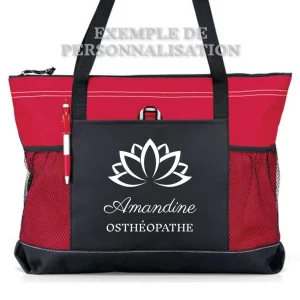Sac fleur de lotus Personnalisé Rouge