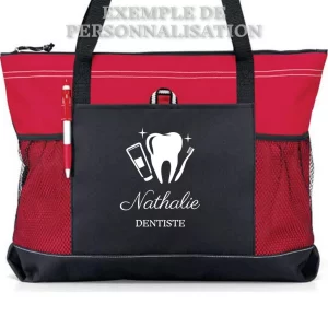 Sac assistante dentaire personnalisé Rouge