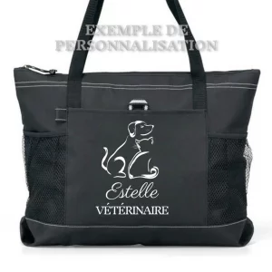 Sac assistante vétérinaire personnalisé Noir