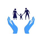 Motif accompagnement familial avec mains pour vêtement aide à la personne personnalisé