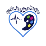 Motif animation créativité avec palette et cœur pour vêtement personnalisé