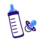 Motif bébé avec biberon et tétine pour vêtement personnalisé naissance