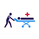 Motif brancardier transport patient hôpital pour vêtement professionnel personnalisé