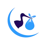 Motif cigogne avec bébé pour vêtement personnalisé maternité ou naissance