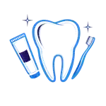 Motif dentiste avec dent et instruments pour vêtement médical personnalisé