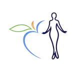 Motif diététique nutrition avec pomme pour vêtement diététicien personnalisé