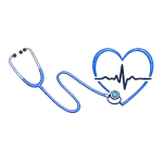 Motif infirmier cœur stéthoscope