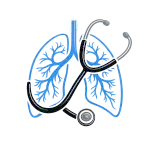 Motif poumons pneumologie avec stéthoscope pour vêtement médical personnalisé