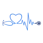 Motif ECG rythme cardiaque avec cœur pour vêtement médical personnalisé
