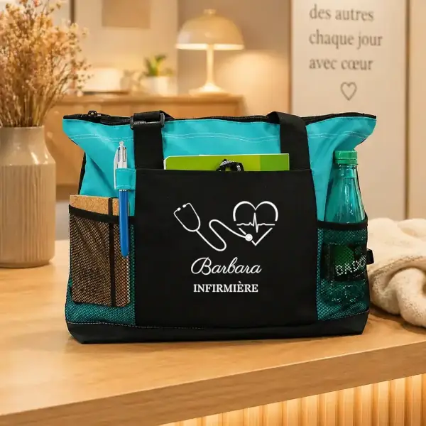 sac infirmière personnalisé avec prénom brodé